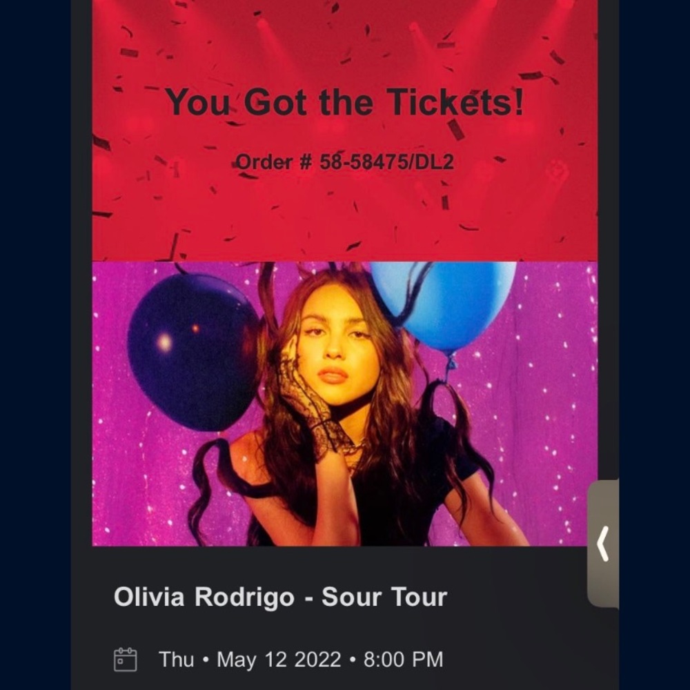 SOLDD! FRONT ROW Olivia rodrigo tickets